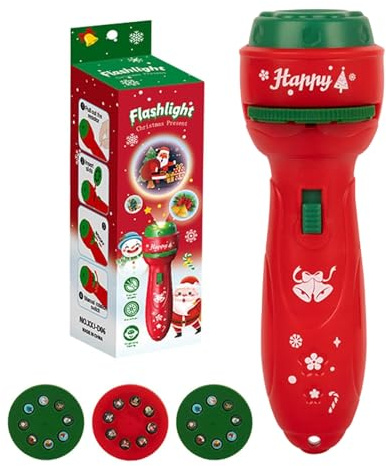 Weihnachten Projektor Taschenlampe Kinder,Nacht Kind Projection Flashlight Kleine Märchen-Diashow, Projektor-Taschenlampe Für Kinder Bildscheiben