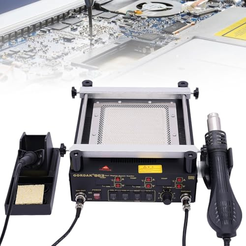 Hot Air Rework Station 3 in 1, 450W Soldering Iron with IR Preheat Machine for Shrinkage, Paint Drying, Thawing and Warming, BGA Rework Workstation