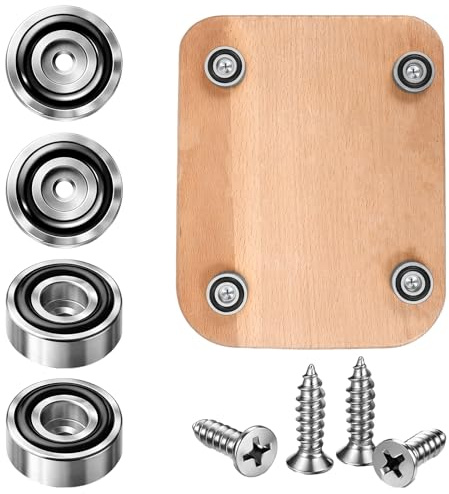4 Pcs Brass Wood Cutting Board Feet with Non-Slip Pads 4 Screw Rubber Feet Solid Brass Display Tray Riser Foot Kitchen Tools for Protecting Countertops (Silver)