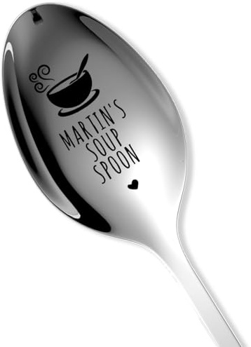 Custom Engraved Name Soup Spoon, Personalised Stainless Steel Coffee Spoon, Customised Birthday Wedding Gifts