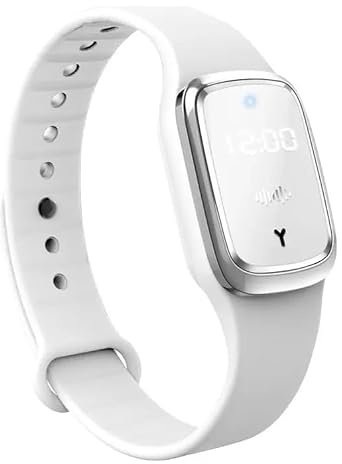 MayMax Pulsera repelente de mosquitos blanco, pulsera de silicona ajustable sin insecticida, recargable con pastillas, para adultos y ninos, uso al aire libre en camping, jardin y playa