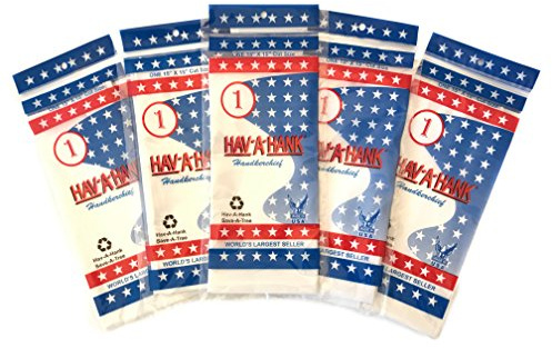 HAV-A-HANK Genuine MADE IN USA Handkerchief 15 inch [5 Pack]