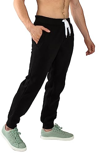 Southpole 1570 Basic Active Fleece Jogger Sweatpants för män, Svart A, M