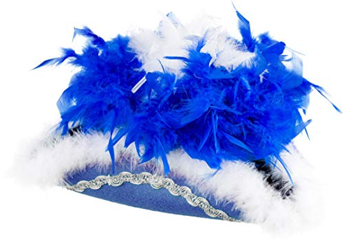 narrenkiste O28083-25B-57-58 blau mit Silberborte und blau-weißer Boa Kinder-Damen-Herren Funkenhut Gr.57-58