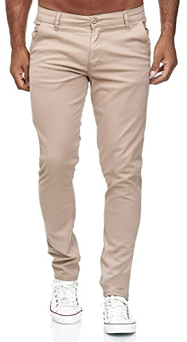 Tazzio byxor chinos herr slim fit chinos tygbyxor herrbyxor stretch ny 19530, Beige, 40W / 34L