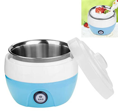 Automatic Yogurt Maker, 1L Household Electric Automatic Yogurt Yoghurt DIY Maker Stainless Steel Inner Container 220V, Yogurt Maker(Blue)