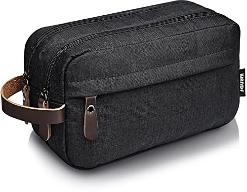 WANDF Toalettväska Tvättväska för män Kvinnor Toalettväska Kosmetikväska för män Kvinnor Nylon Lättvikt (B - Svart)