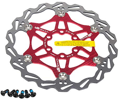 Newgoal Disco de Freno de Disco de Bicicleta, 160mm Bicicleta de montaña Flotante Disco de Freno Centro de Bloqueo Accesorios de Bicicleta（Rojo）