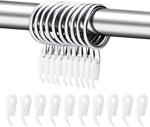 24 Set Metal Curtain Rings Drapery Curtain Hanging Rings with Plastic Hooks for Curtains and Rods 30 mm Internal Diameter