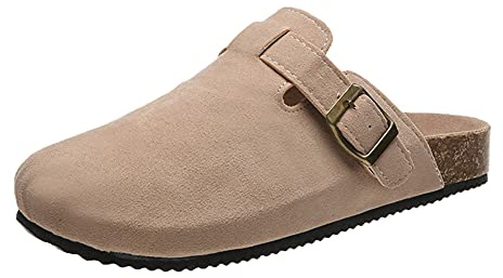 ERLINGO Zuecos de Cuero Para Mujer - Sandalias de Verano Para Jardín, Playa y Cocina - Sin Espalda, Suaves y de Ajuste Ancho Para Uso Casual en el Patio Trasero