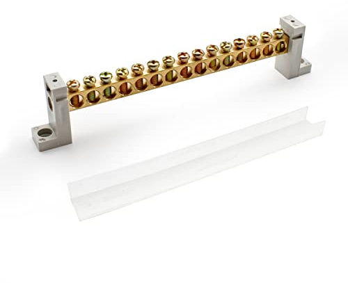 SRJQXH 15-Loch Terminal Barrier Block, Elektrische Anschlussblöcke aus Hochreinem Kupfer, Copper Terminal Block die Hauptsächlich für den Anschluss von Heim und Schiffsleitungen Verwendet Werden