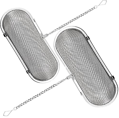 2 Stücke Teesieb aus rostfreiem Edelstahl, Extra Feiner Teefilter, Lange Teekugel, Teesieb mit Kette, Wiederverwendbares Teesieb, Geeignet für alle Arten von losen Tees, wie Grüner Tee, Oolong Tee
