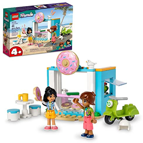 LEGO Friends Donut Shop 41723 - Essen Spielset, Bäckerei Spielzeug für Mädchen und Jungen ab 4 Jahren, inklusive Liann und Leo Minipuppen und Spielzeug-Roller, kleine Geschenkidee