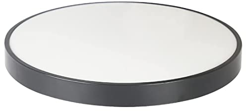 LED Deckenleuchte Schwarz Runde Wohnzimmerlampe Dimmbar Büro Deckenlampe Badlampe Metall Flach Panel Küchenlampe Warmweiß/Neutralweiß/Kaltweiß mit Fernbedienung für Esszimmer Schlafzimmer Bad (50cm)