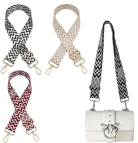 Xinlon 3 Stück Verstellbarer Umhängegurt für Taschen | 3,8 cm Breiter Schultergurt | Strap für Handtaschen, Tragetaschen & DIY | Schwarz | Hochwertig & Komfortabel