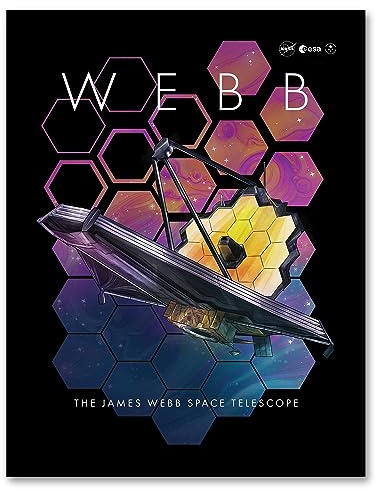 Artery8 NASA James Webb Space Telescope 1st Anniversary Black Bedroom Decor Space Aesthetic Artwork Framed Wall Art Print 18X24 Inch