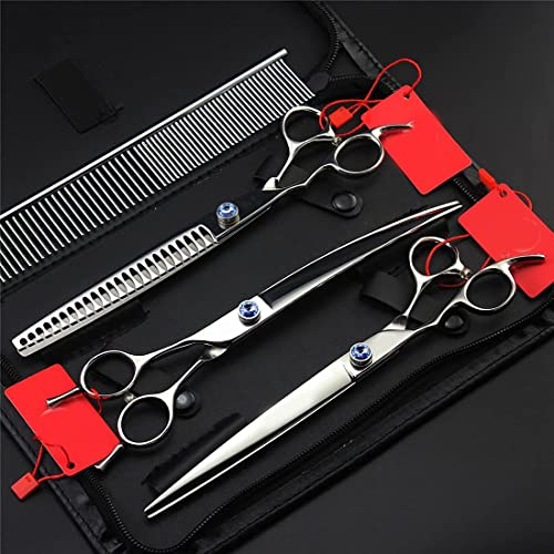QUNINE Haarschere zum Schneiden von Haaren, 20,3 cm, für Linkshänder, Hundepflegeset aus 440C-Edelstahl, für Hunde, Katzen und andere Tiere, leicht, scharf und langlebig, Friseurschere