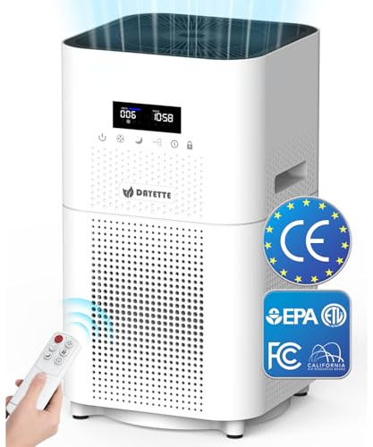 HEPA 13 Air Purifiers for Home Large Room Up to 160m²,CADR 400 m³/h Air Purifiers for Bedroom with Air Quality Sensor, True HEPA Filter Remove Dust, Odor, Pets Dander, Smoke, Pollen