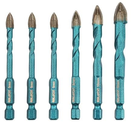 MINLAYCUT Lot de 6 forets hexagonaux à changement rapide pour bois, verre, plastique, maçonnerie, céramique, marbre