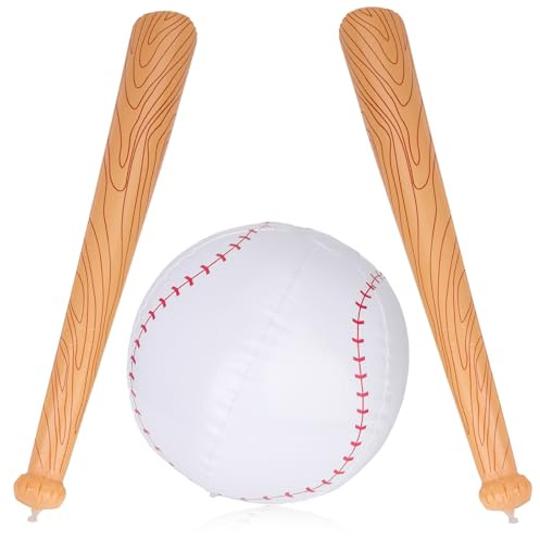 NQEUEPN 3st Aufblasbarer Baseballschläger mit Ball, Pool Baseball Set Inklusive 2 Aufblasbarer Baseballschläger & Aufblasbarem Baseball Partygeschenke für Sportspiele am Pool Strand Geburtstagsparty