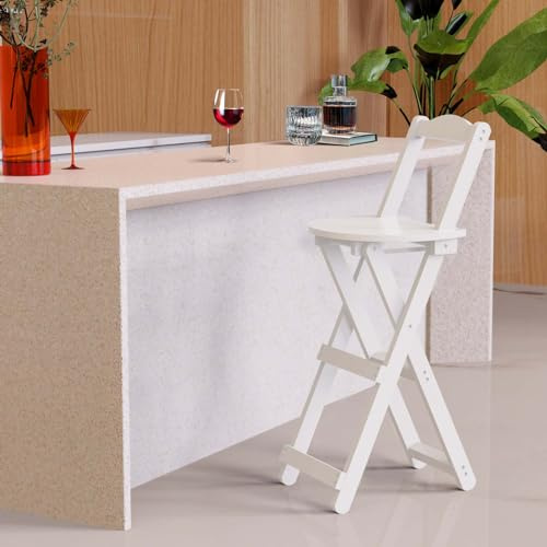 petour Folding Bar Stool 24 inch Counter-Hight Chairs with Backrest,Portable Breakfast Barstool with Footrest for Home Kitchen Island Breakfast Bistro