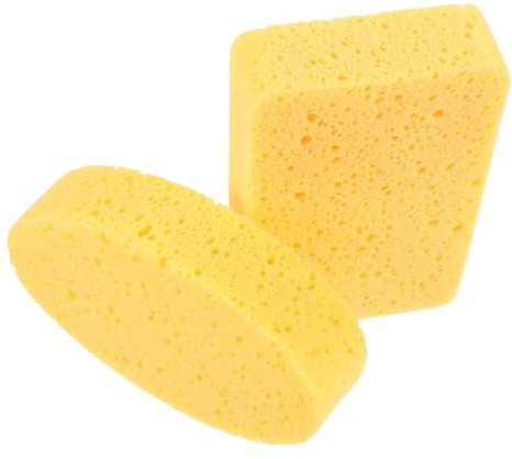 MOLUCKFU Scrub Sponge Household Cleaning Sponge Set 2pcs Wood Pulp 140x90x35mm Strong Water Absorbent Reusable for Daily Use