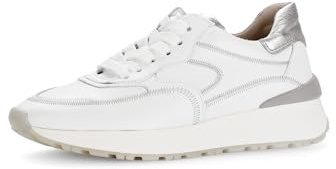 Gabor Damen Low-Top Sneaker, Frauen Halbschuhe,Best Fitting,Laufschuhe,schnürschuhe,schnürer,Business,Freizeit,Weiss/Silber,38 EU / 5 UK