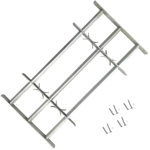 Xichuzi Fenstergitter Verstellbar mit 3 Querstäben, Fenstergitter Einbruchschutz, Fenstergitter Sicherheit, Kellerfenster Gitter, Fenstergitter Einbruchschutz Aussen, 700-1050 m