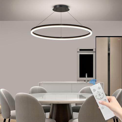 Mikeru Led 40cm Tavolo Da Pranzo Luce A Sospensione, Moderno Lampadario Rotondo Dimmerabile Da 10%-100%, 3000-6000k Luci Soggiorno Con Telecomando Per Tavolo Da Pranzo Illuminazione A Soffitto