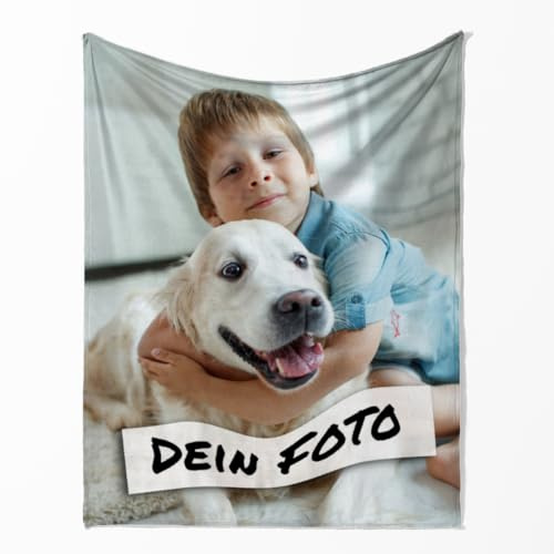 Personalisierte Kuscheldecke mit Foto - personalisierte Fotodecke - Kuscheldecke mit Ihrem Bild - Fotodecke selbst gestalten - Decke Hochformat 125 x 155 cm 1 Foto Design 125 x 155 cm