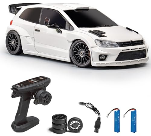 Hylukon Fjärrstyrd bil, 1/28 2,4 GHz RC bil drift bil 4WD med LED-lampor, drift bildäck, RC drift bil som födelsedagspresent för barn och pojkar