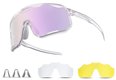 ROCKBROS Fahrradbrille Selbsttönend Sonnenbrille, Photochrome Sportbrille