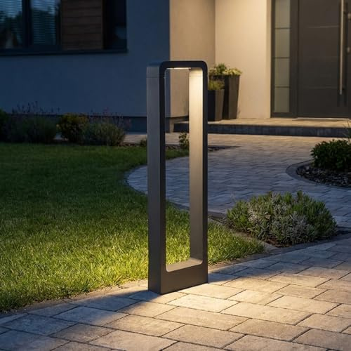 Alpinaluz Baliza LED Exterior 10W 65cm - Lampada da Terra in Alluminio Nero IP65 con Luce Calda 3000K Integrata, Ideale per Giardino, Patio, Ingresso e Percorsi Esterni