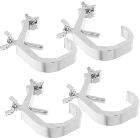 MUCKLILY 4pcs Aluminum Stage Light Clamps Hooks Truss Clamps Stage Lighting Accessories Fit for Bars Clubs