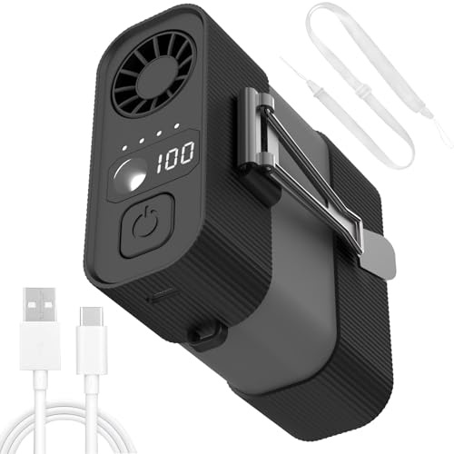 Ventilateur de poche portable à 4 vitesses, dispositif de refroidissement à clipser, ventilateur portable rechargeable par USB pour dessous de t-shirt, ceinture, taille, ventilateur d'extérieur