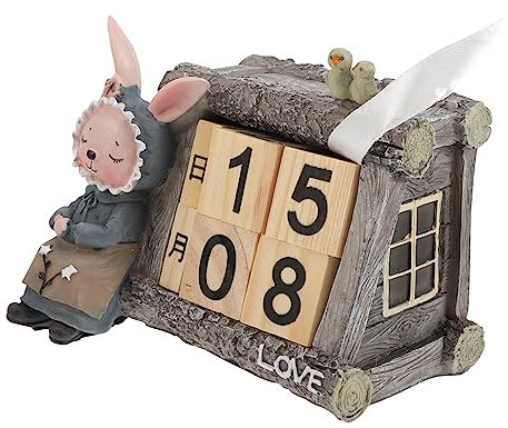 DIYEAH Calendrier Journalier Bois Calendrier de Bureau pour Chambre ou Salon Décoration de Table avec Affichage du Mois Date