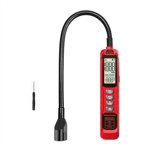 Rilevatore di perdite di refrigerante, Sniffer di gas con allarme, rilevatore di perdite di refrigerante alogeno Freon CFC HCFC HFC, modalità batteria/ricaricabile, 0-1000PPM