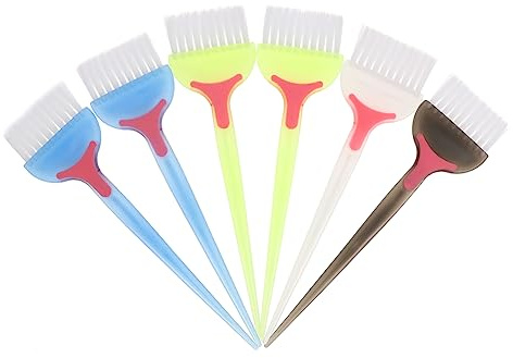 FRCOLOR Set 6 Pennelli per Tintura Chioma Setole Morbide Lavabili in Pc, Spazzole per Colorare i Chioma Uso Domestico e Professionale Colore Casuale