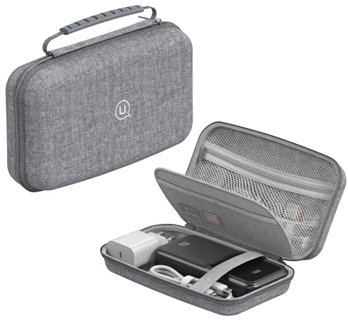 enablink Sac de Rangement électronique étanche à Double Couche pour câbles de Chargeur, disques durs, Accessoires de téléphone Portable, écouteurs, Cartes SD, Gris, 1 PCS