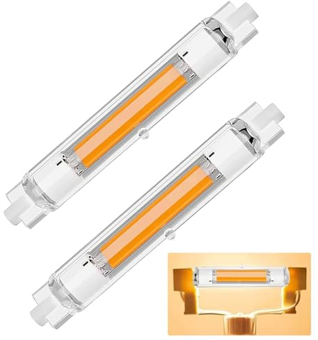 Dvnoua R7S LED 118mm Dimmbar 30W, R7S LED 118mm Lampen Ersatz für 300W J118mm Halogenstab, Led R7s Glühbirne Warmweiß 3000K, 3000LM Kein Flackern, 360°Abstrahlwinkel, 2er Pack