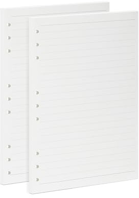 Fogli Rifornimento B5-9 Fori Carta 100g/m² per Binder A5, 90 Fogli Refill Quaderno A Righe per Raccoglitori ad Anelli e Bullet Journal, 18 x 25,5 cm
