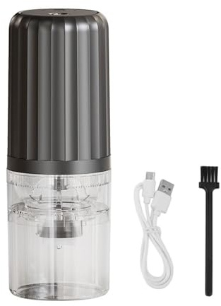 Electric Coffee Grinder, Portable Usb Charging, Adjustable Ceramic Blade, 15 Oz Large Capacity, Removable For Easy Cleaning (Grey)