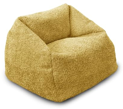 Bags of Beans Soft Boucle Kids Bean Bag Chair Pre-Filled - Ochre