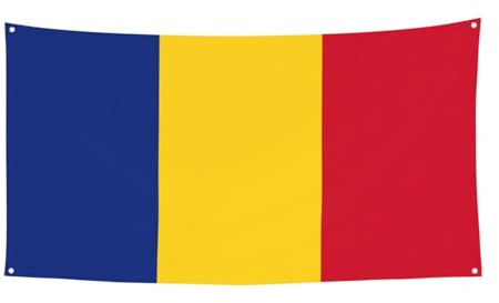 Drapeau de la Roumanie - Bannière de fête d'Halloween - Décoration extérieure pour clôture, porche, jardin, vacances