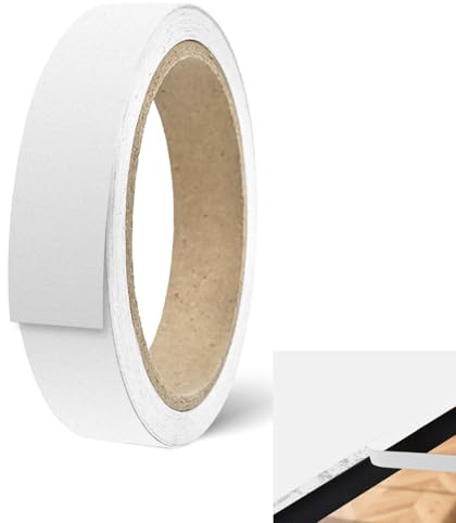FIGCY Cinta de borde adhesiva blanca brillante, 20mm x 10m, para muebles de cocina, armarios e interiores, con acabado de despegar y pegar