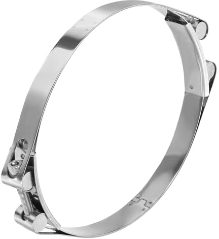 sourcing map T-Bolt Hose Clamp 220-230mm (8.7 - 9.1) 304 Stainless Steel Double Head Adjustable Intake Radiator Tube Clamps for Automotive Plumbing Industrial Intercooler Pipes