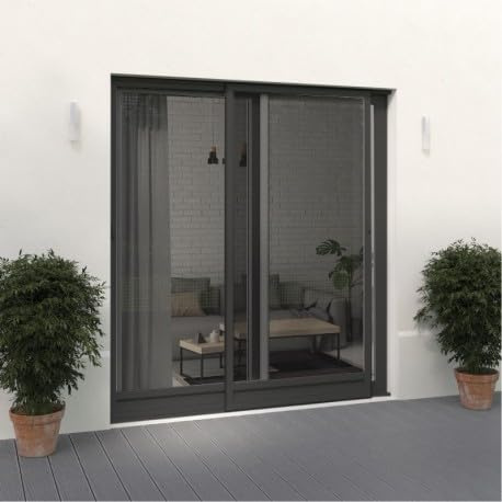 Moustiquaire coulissante alu H 240 cm x L 300 cm Gris