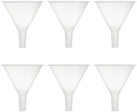 MAGICLULU 6 Piezas Embudo Pequeño de Laboratorio de Plástico Ligero y Suave para Líquidos y Sólidos Pequeños, Adecuado para Botellas de Cuello Estrecho en Uso Doméstico