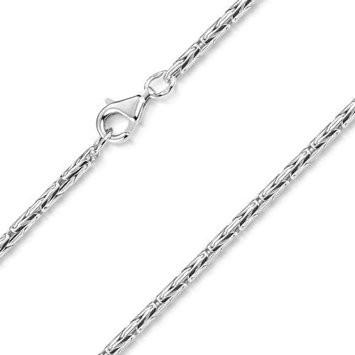 MATERIA Herren Königskette 925 Silber Halskette 2,5mm rund lang in Schmuck Box #K74-55, Länge Halskette:55 cm
