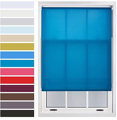 FURNISHED Rollos Fenster Tageslicht Metallbeschlägen nach Maß bis 120W x 210H cm - Blaugrün